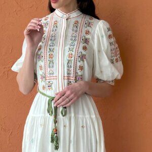Alemias lovella tiered midi dress size us 4 nwot
